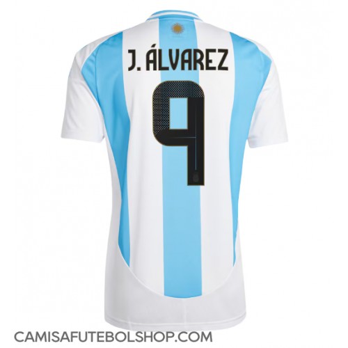 Camisa de time de futebol Argentina Julian Alvarez #9 Replicas 1º Equipamento Copa America 2024 Manga Curta